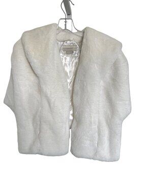 BHLDN Faux Fur Ivory Bridal Wrap Capelet Shrug Small